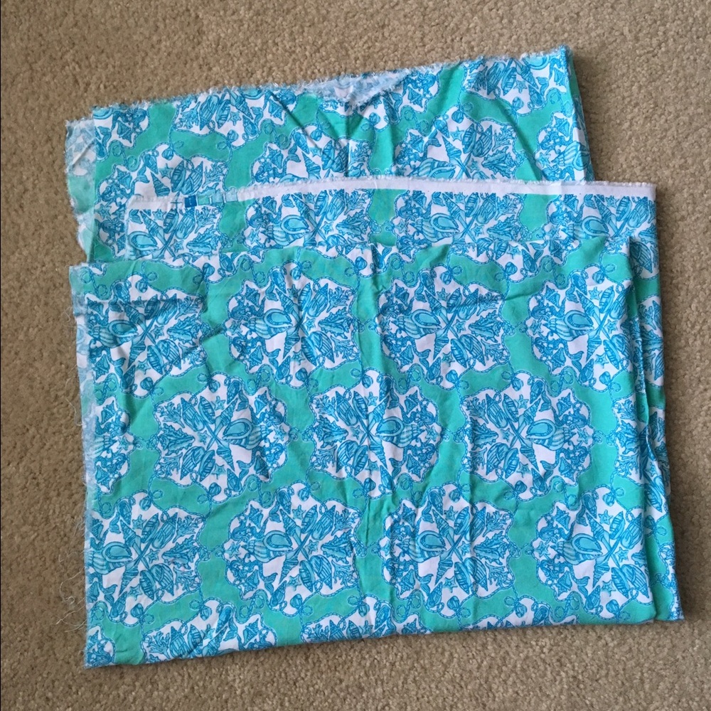 Lilly Pulitzer Blue and White Patterned Fabric